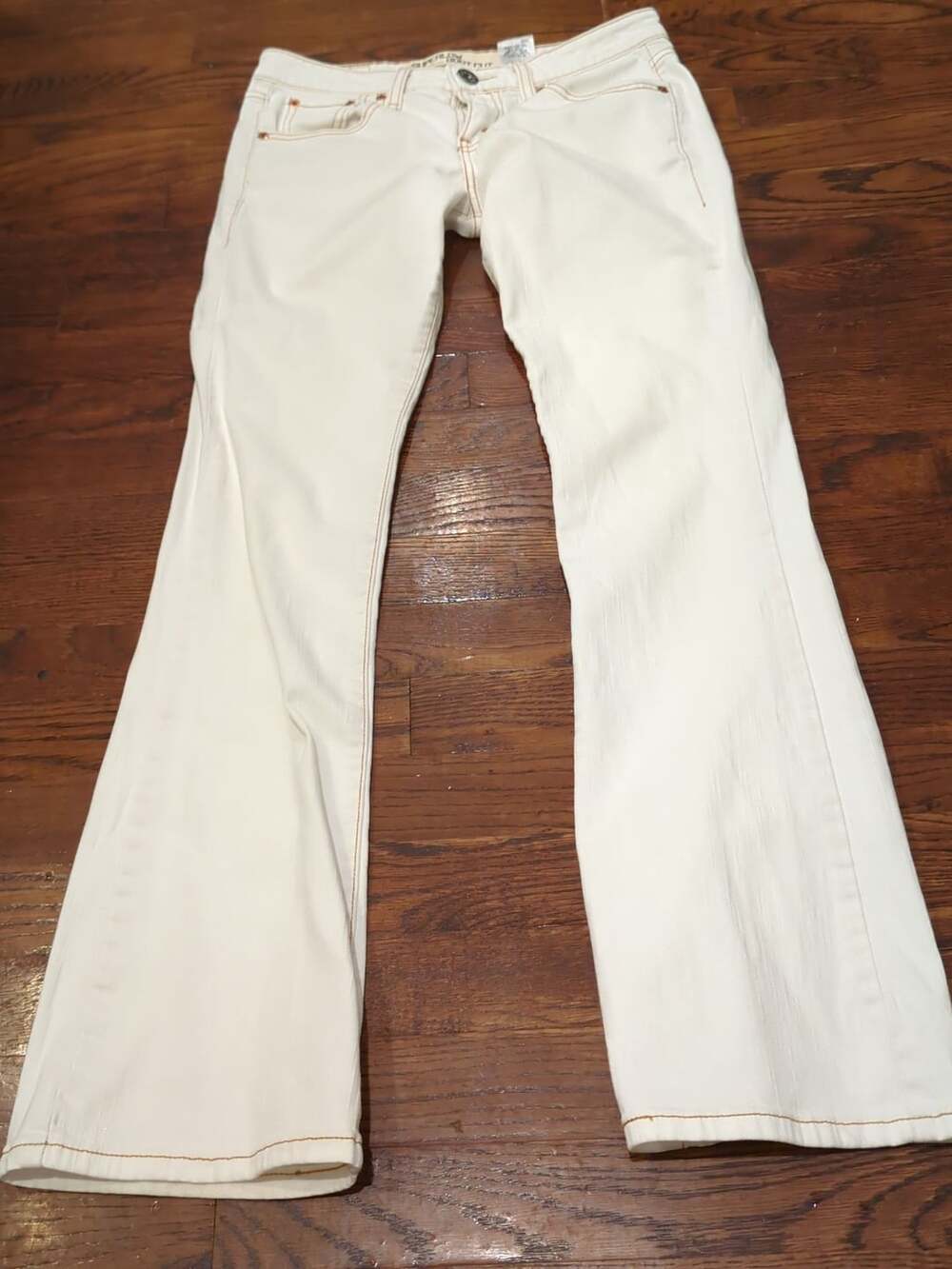 Levi's 518 Superlow Boot Cut Jeans Size 000 White Denim